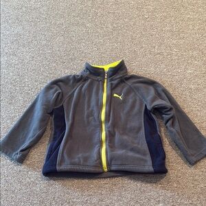 Puma Gray and Yellow Performance Zip Up